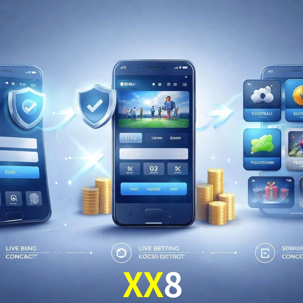 Pasos de acceso a la app XX8 en pantalla de teléfono móvil
